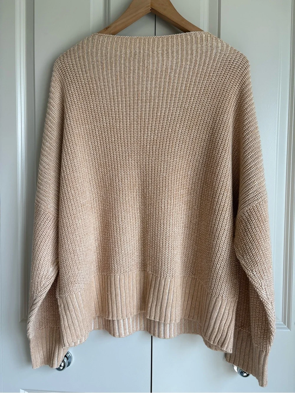 NWT J. Crew Ribbed Funnelneck Sweater in Linen-Cotton Blend Summer 2025 Size XL